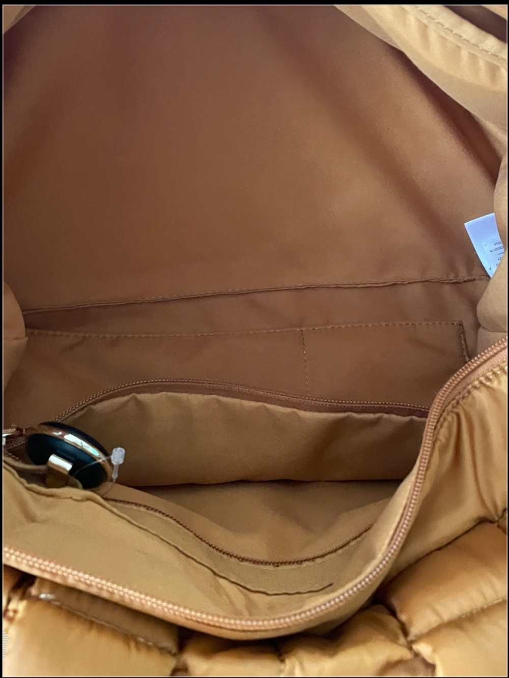 Isaac Mizrahi Quilted Puffer Shoulder & Crossbody Travel Bag in Tan - Picture 9 of 16